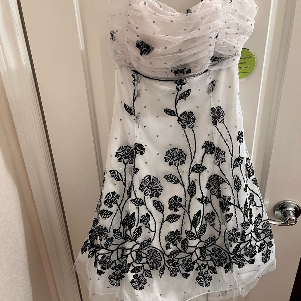 Windsor Kids Dress with Black Floral Design